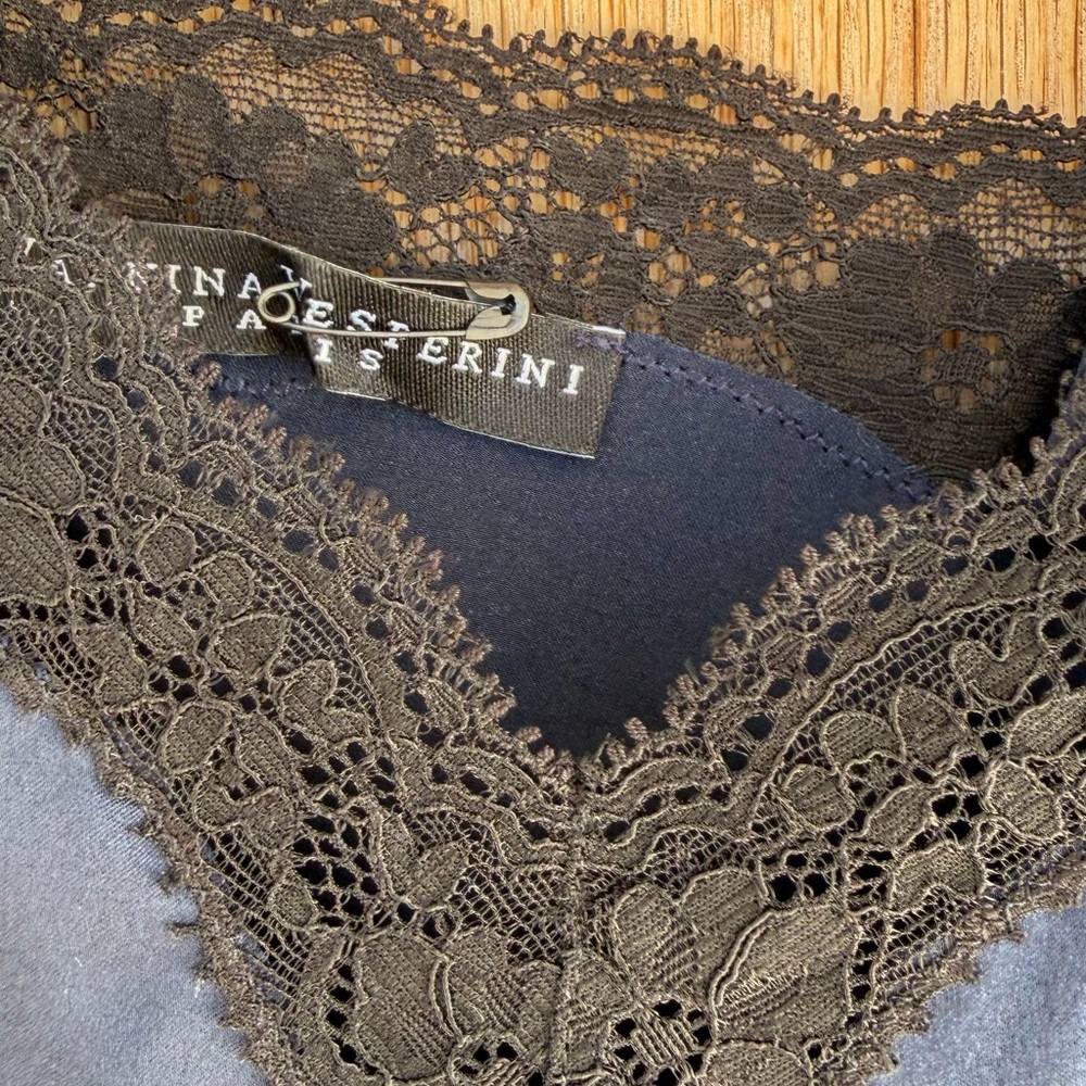 VANNINA VESPERINI Paris Midnight Blue Camisole with Black Lace. - Picture 3 of 5